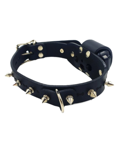 Skórzana obroża z kolcami - zdalne sterowana