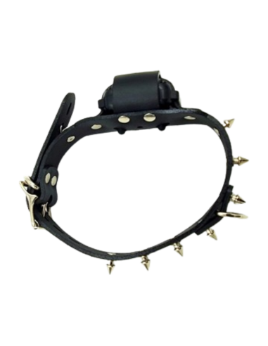 Electric Leather Collar with Spikes – Remote...