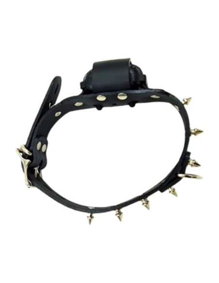 Skórzana obroża z kolcami - zdalne sterowana