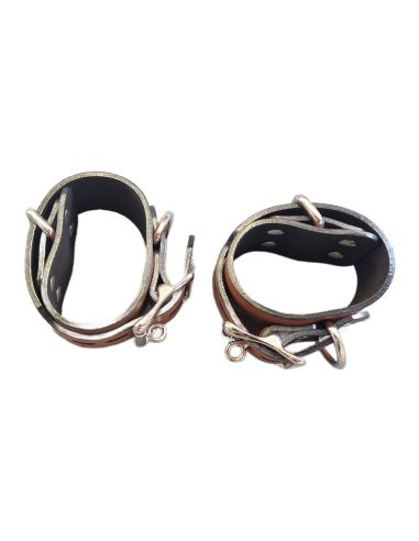 Leather set of clamps - handcuffs